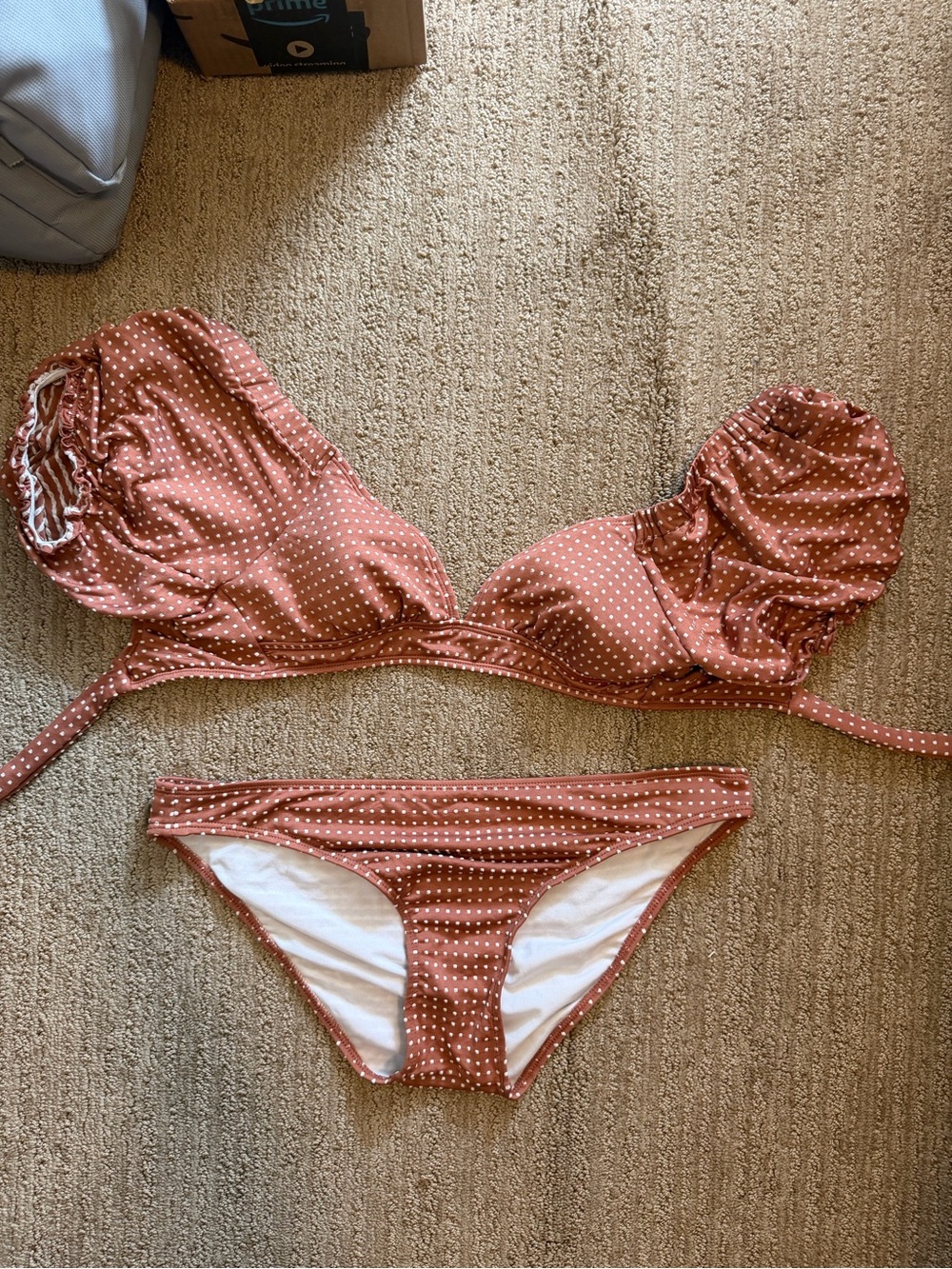Xhilaration Rust Polka Dot Bikini Set